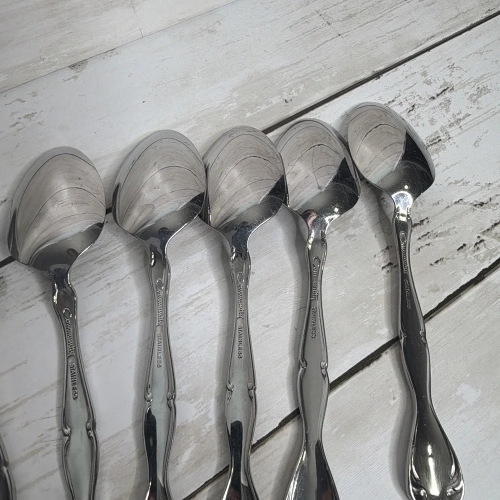 Oneida Community Cantata Stainless Silverware Flatware Spoons Lot 10